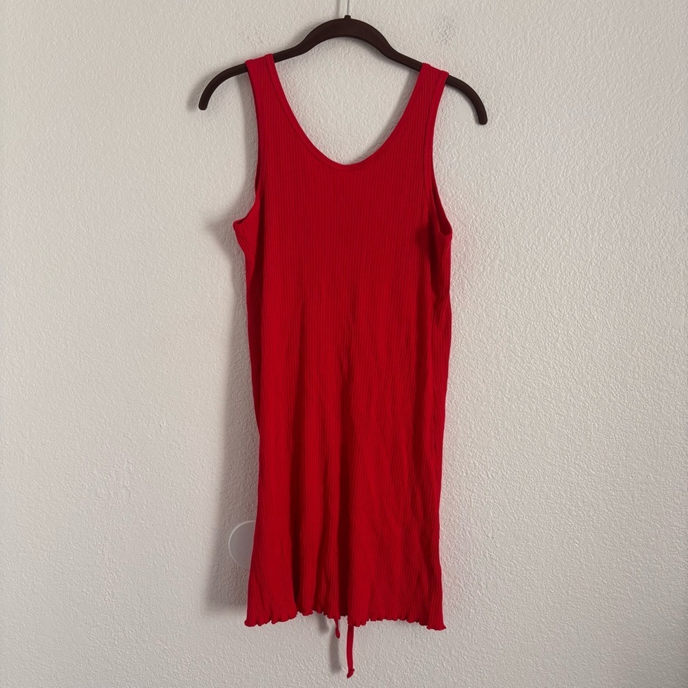 NWT Fredrick's of Hollywood Women's Size Medium Red Carlina Ribbed Mini Dress - Picture 3 of 3